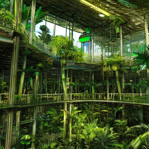 A high tech solarpunk utopia in the Amazon rainforest