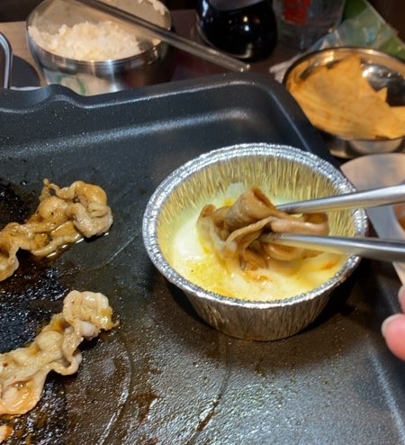 韓国料理ベジテジや豊田店　サムギョプサルのチーズ漬け