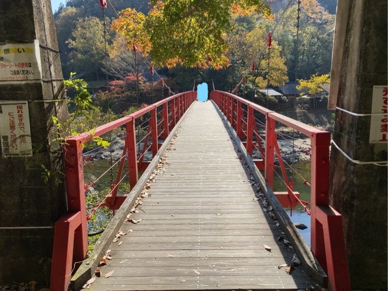 香嵐渓の紅葉（もみじまつり）  香嵐橋の正面