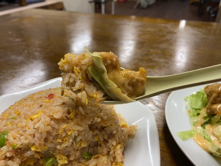 台湾料理 佳味縁　鶏マヨ×チャーハン
