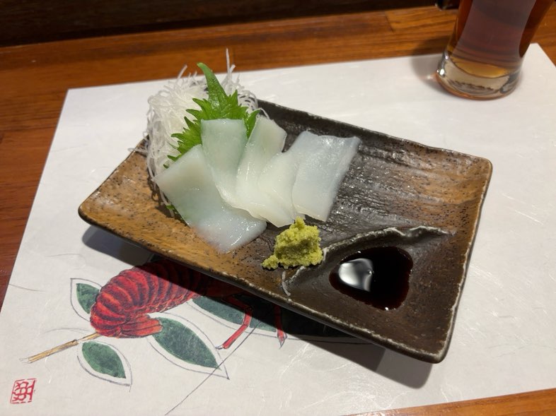 魚貝バル 魚群（豊田市）　タルイカの刺身