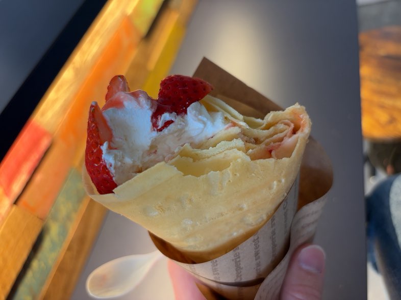 CRAPE&ICE Eleven（豊田市井上町）クレープ生地の断面