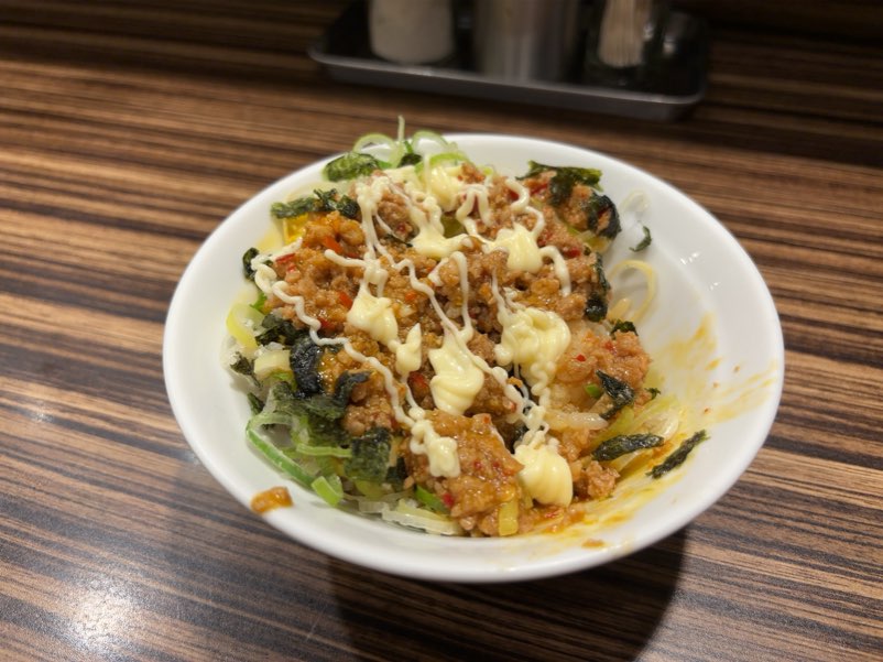 麺屋まる玉 浄水店　ミニミンチ丼×マヨネーズ