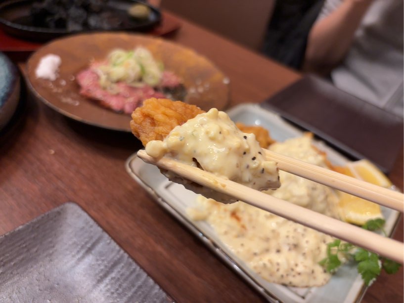 大衆酒場 青島（豊田市）　チキン南蛮一口