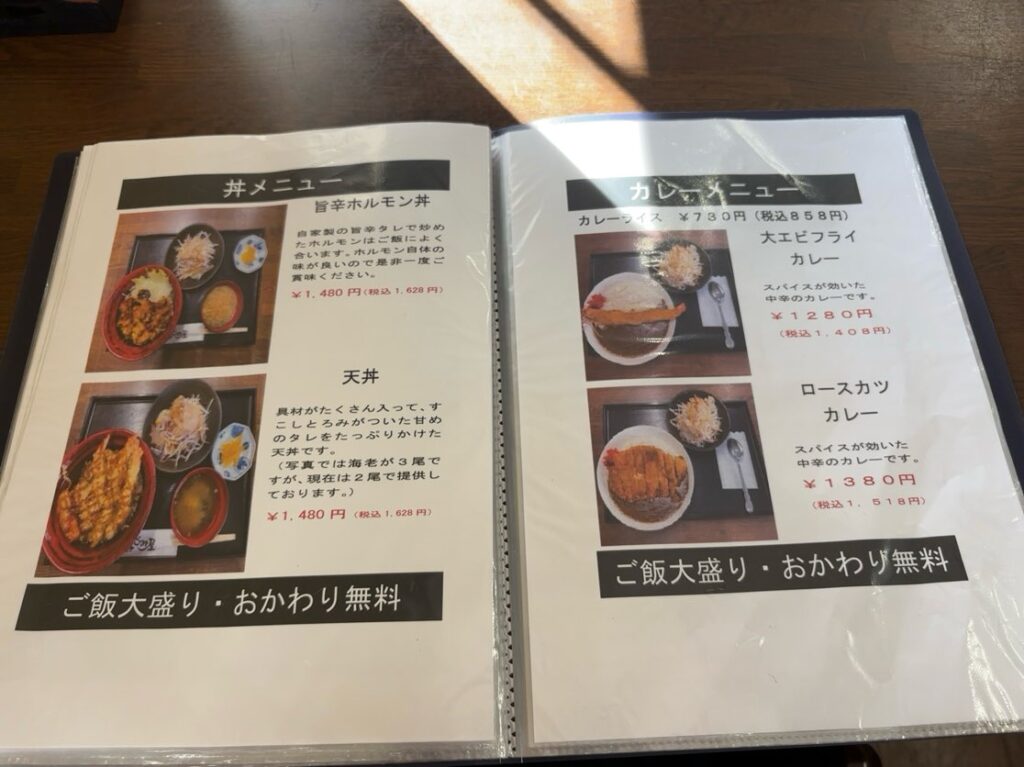 なごみ屋(豊田市) 丼とカレーメニュー
