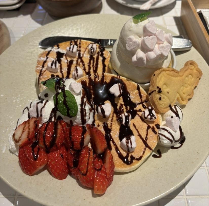 Cafe Stand popo(豊田市) パンケーキトッピング後