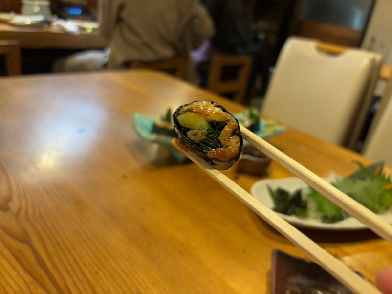 きぶん家（豊田市）　煮穴子のネギ巻き一口