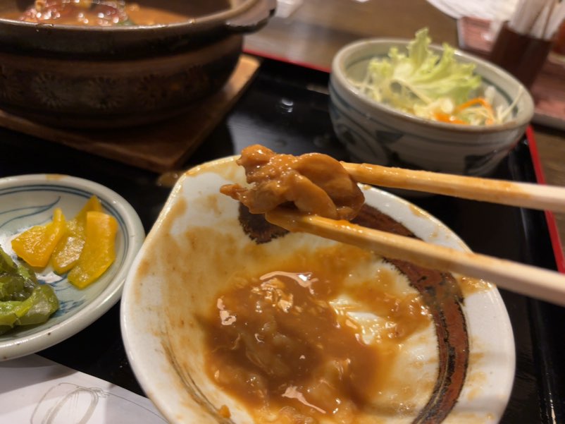 みそ屋(豊田市若林) 味噌煮込みうどんの鳥肉