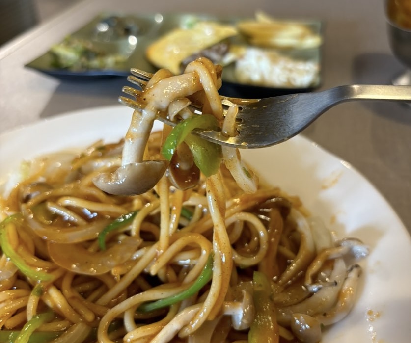 あんかけスパ&お好み焼 えん(豊田市) あんかけスパ一口
