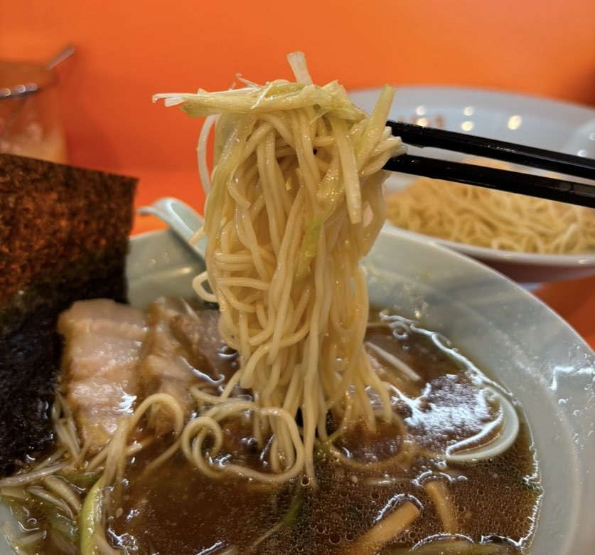 ネギいちラーメン四郷店　つけ麺一口