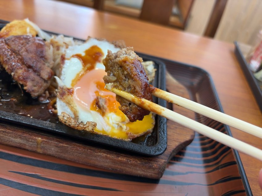 シバタ屋食堂（豊田市）　みそハンバーグと卵黄