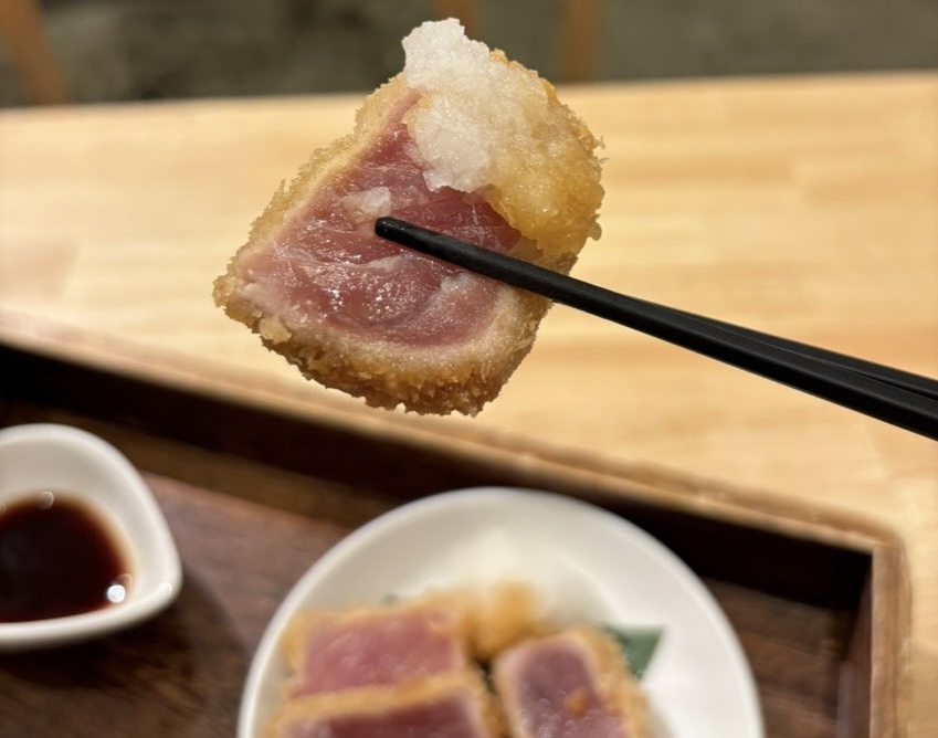TSUKUMO食堂 豊田t-FACE店 まぐろレアカツ一口