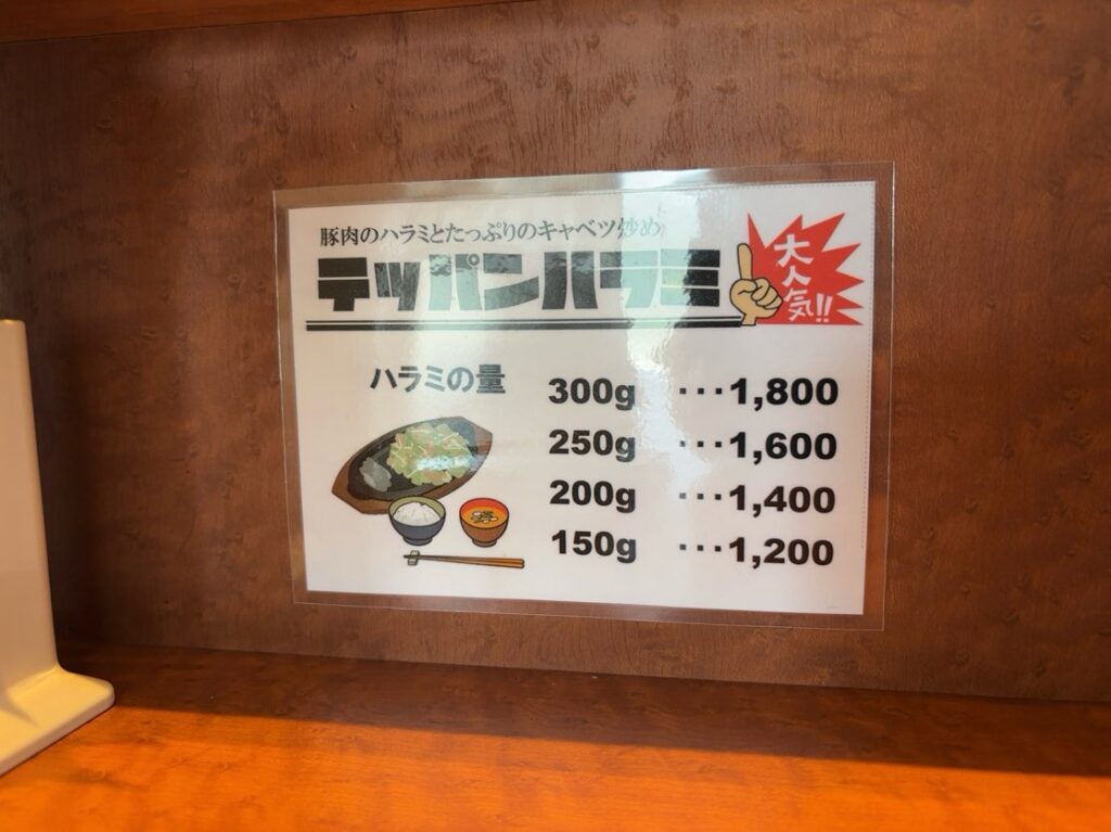 銀鯱食堂（ギンシャチショクドウ）　メニュー