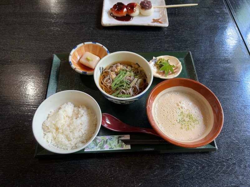 天下茶屋（豊田市）　麦飯とろろと半そば定食