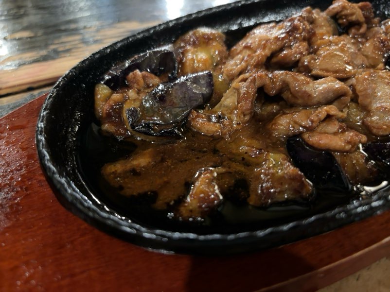 炉ばた焼つるた(三河豊田) 茄子の鉄板焼き