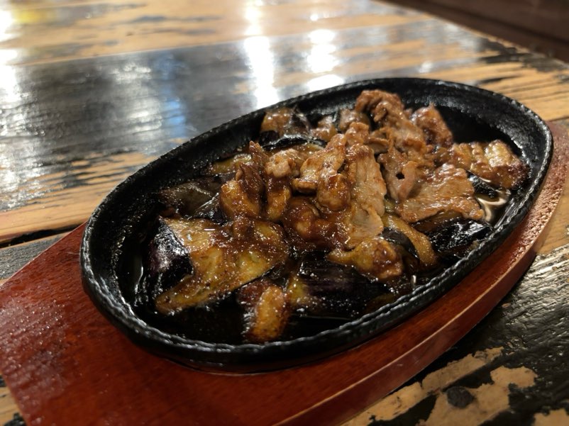 炉ばた焼つるた(三河豊田) なすのスタミナ鉄板焼き