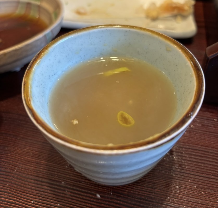 そば工房すもも（豊田市）　蕎麦湯一口