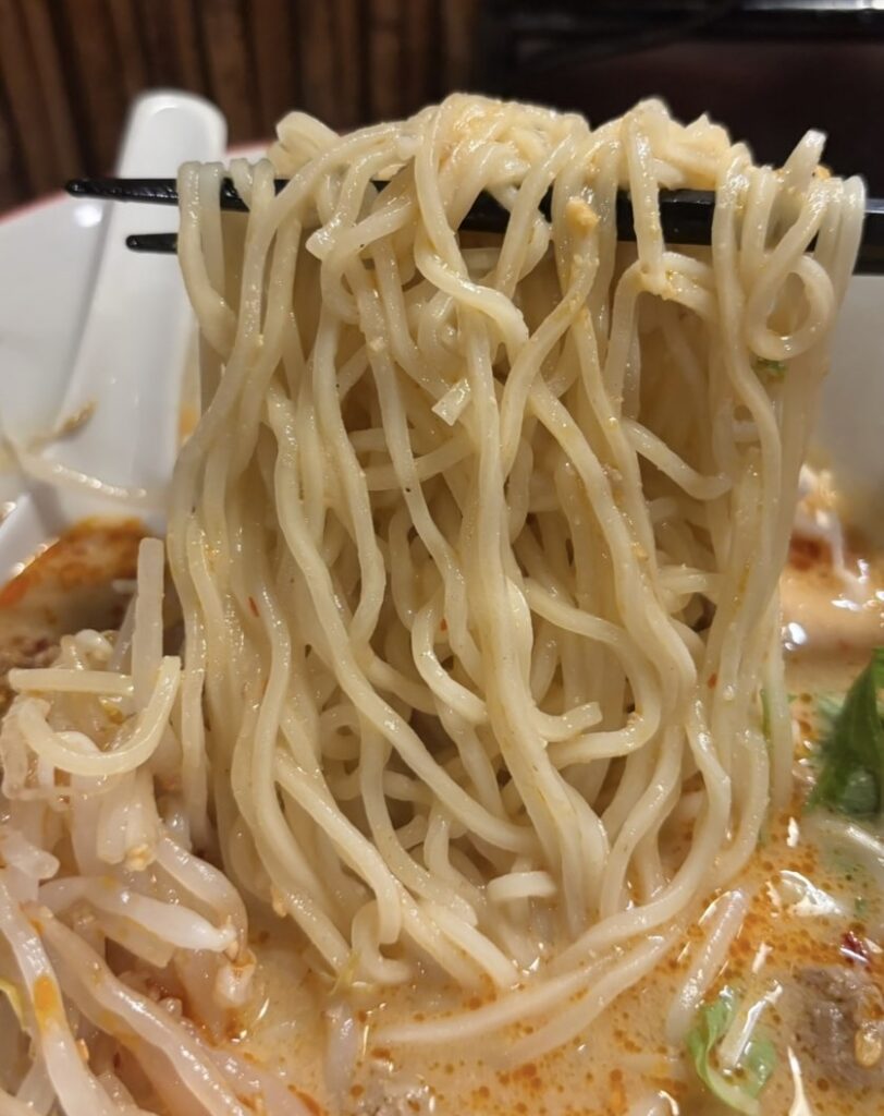 らーめん あきば家（豊田市）　担々麺の麺