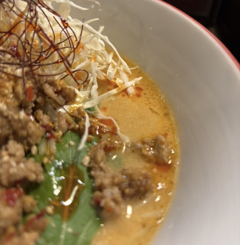 らーめん あきば家（豊田市） 担々麺のスープ