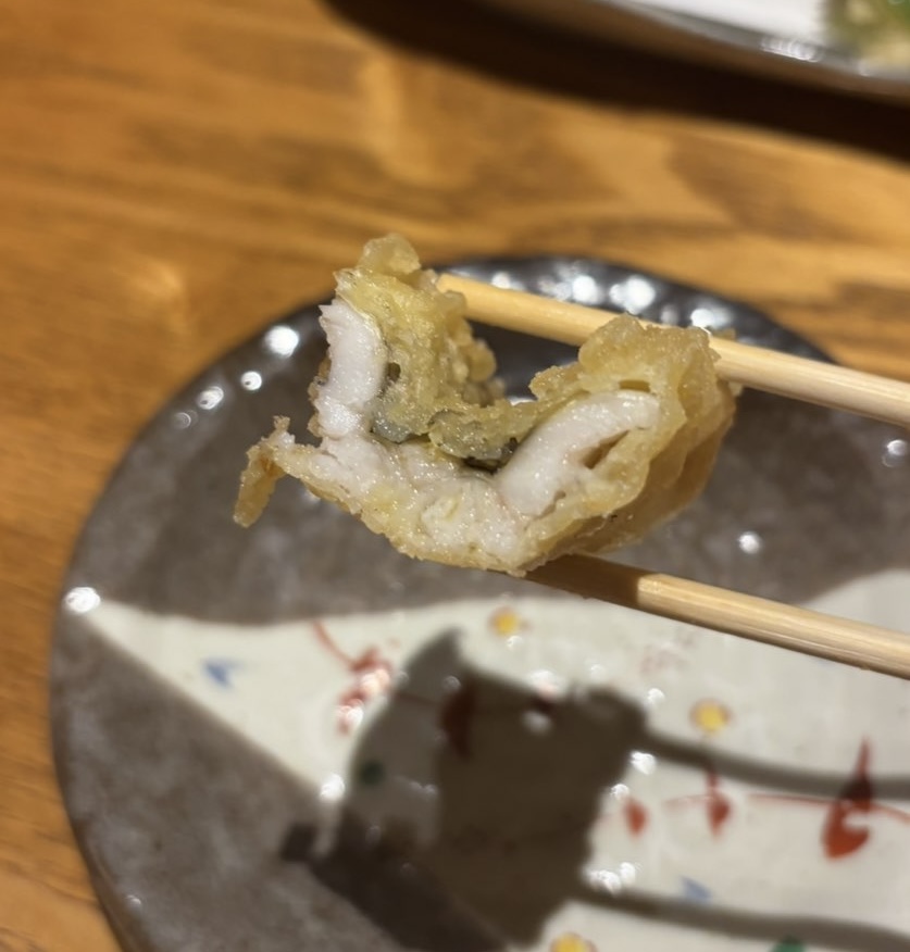 JAPANESE DINING 花蔵(豊田市) 穴子の天ぷら一口