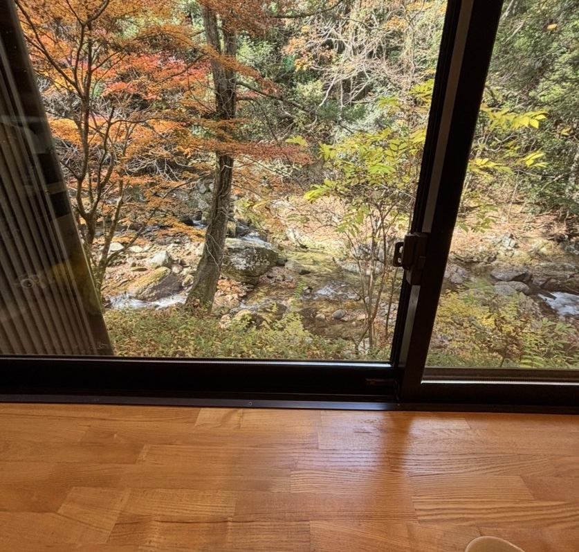 せせらぎの厨 すずしろ(豊田市) カウンターから見える川