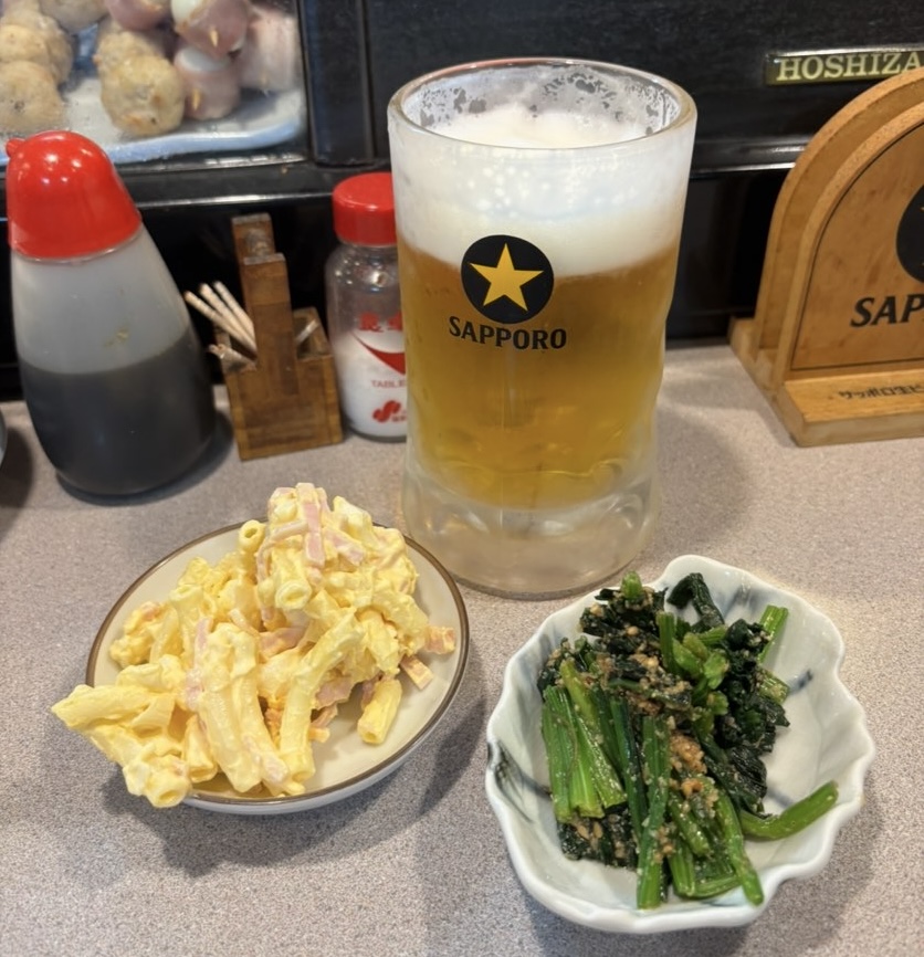 居酒屋たかせ（豊田市）　お通しとビール