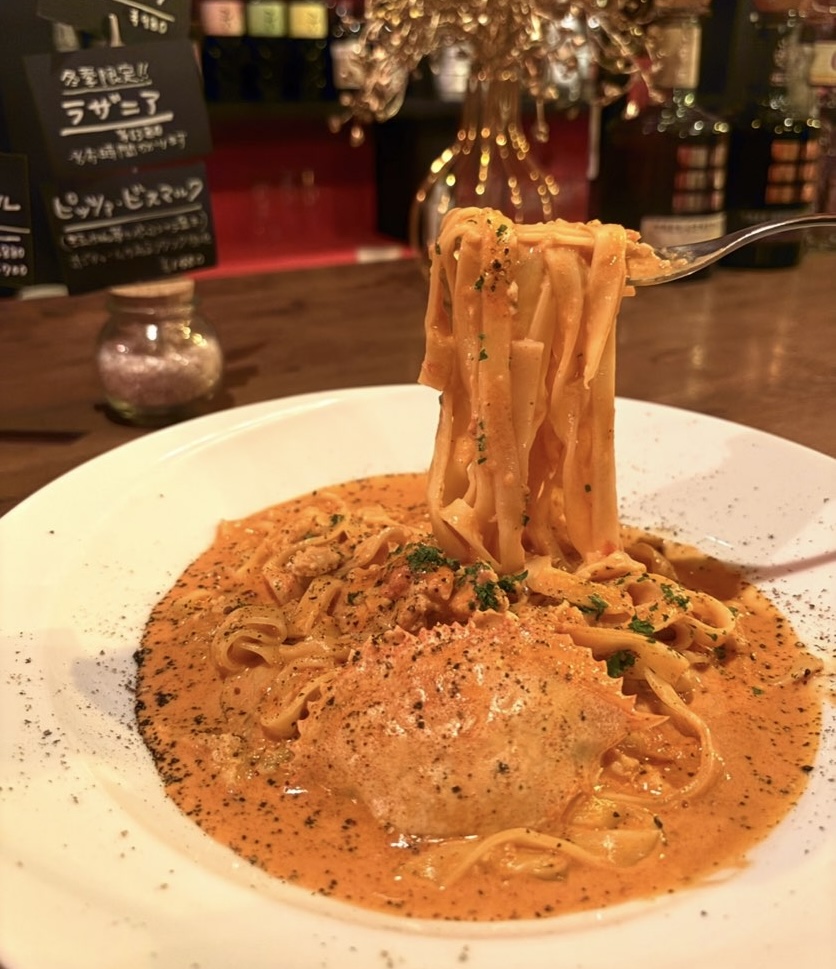 バーマリー（三河豊田）　カニのトマトクリームパスタ