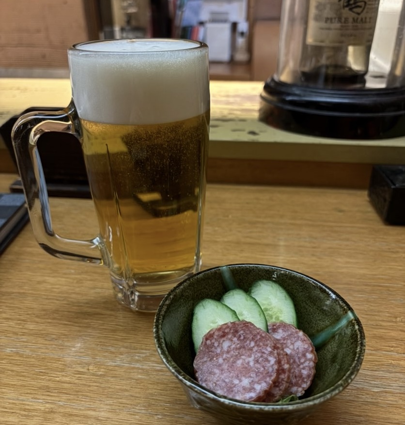 いな穂（豊田市）　お通しとビール
