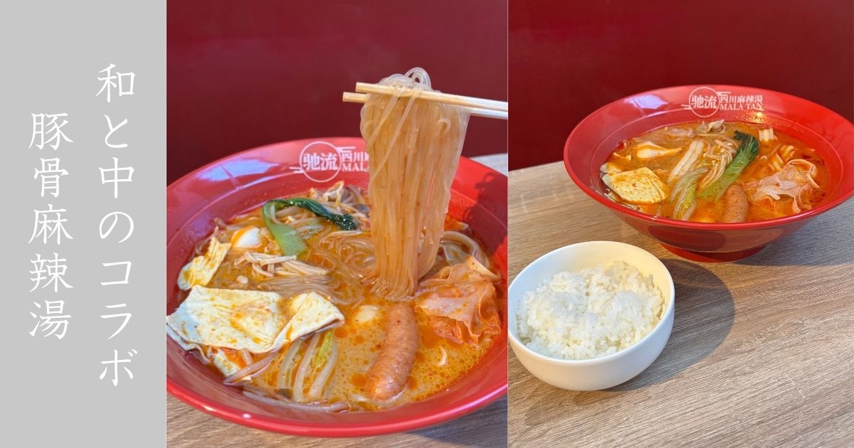 弛流 四川麻辣湯(ちるまら）岡崎店 豚骨の麻辣湯が和と中のコラボ的味わい！かなり辛かった