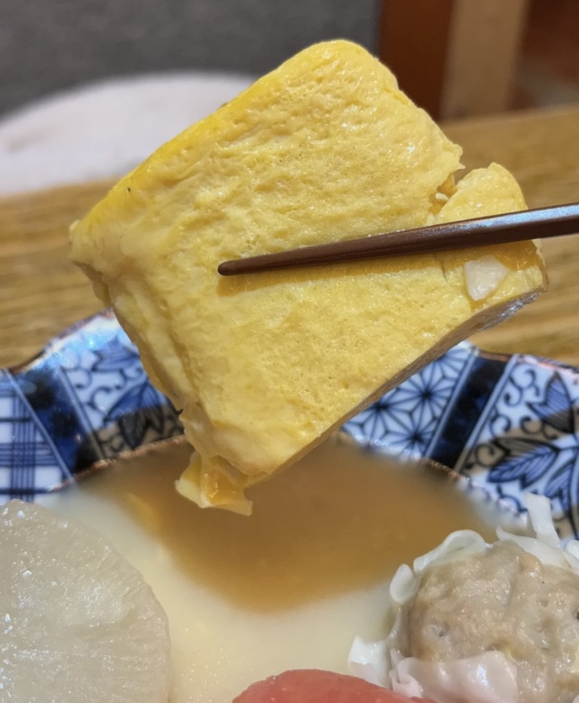 ごくらく荘 豊田市駅前店　鶏白湯おでんの出汁巻き