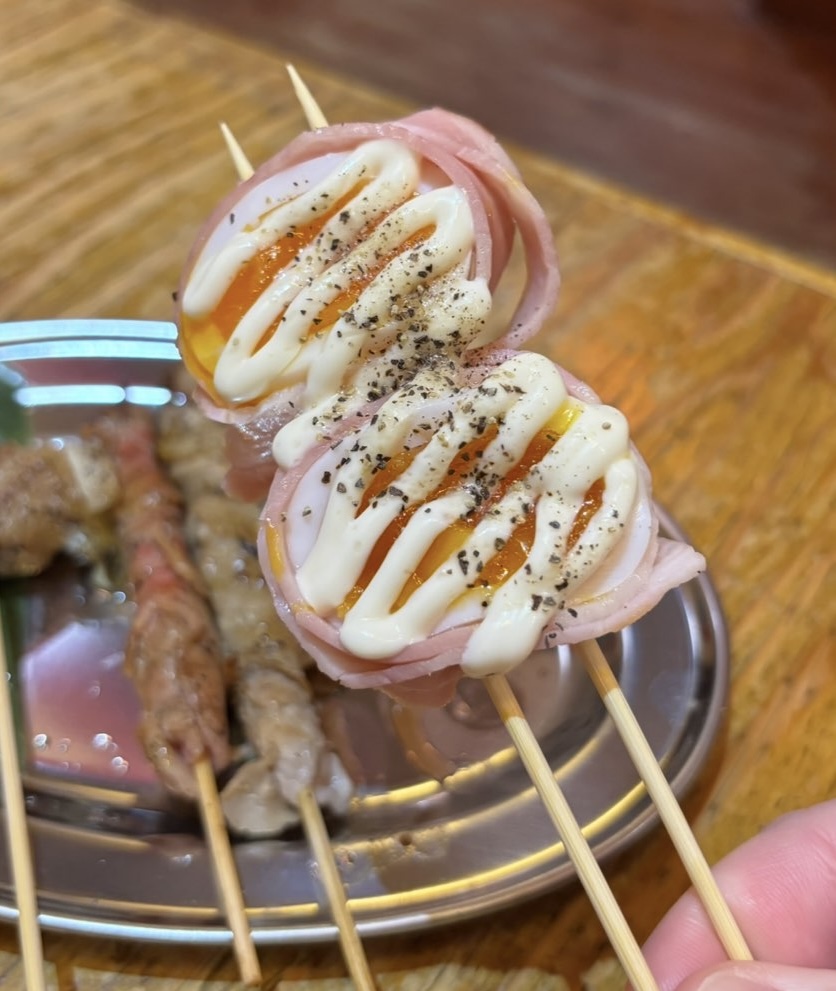 ごくらく荘 豊田市駅前店　卵ベーコン串