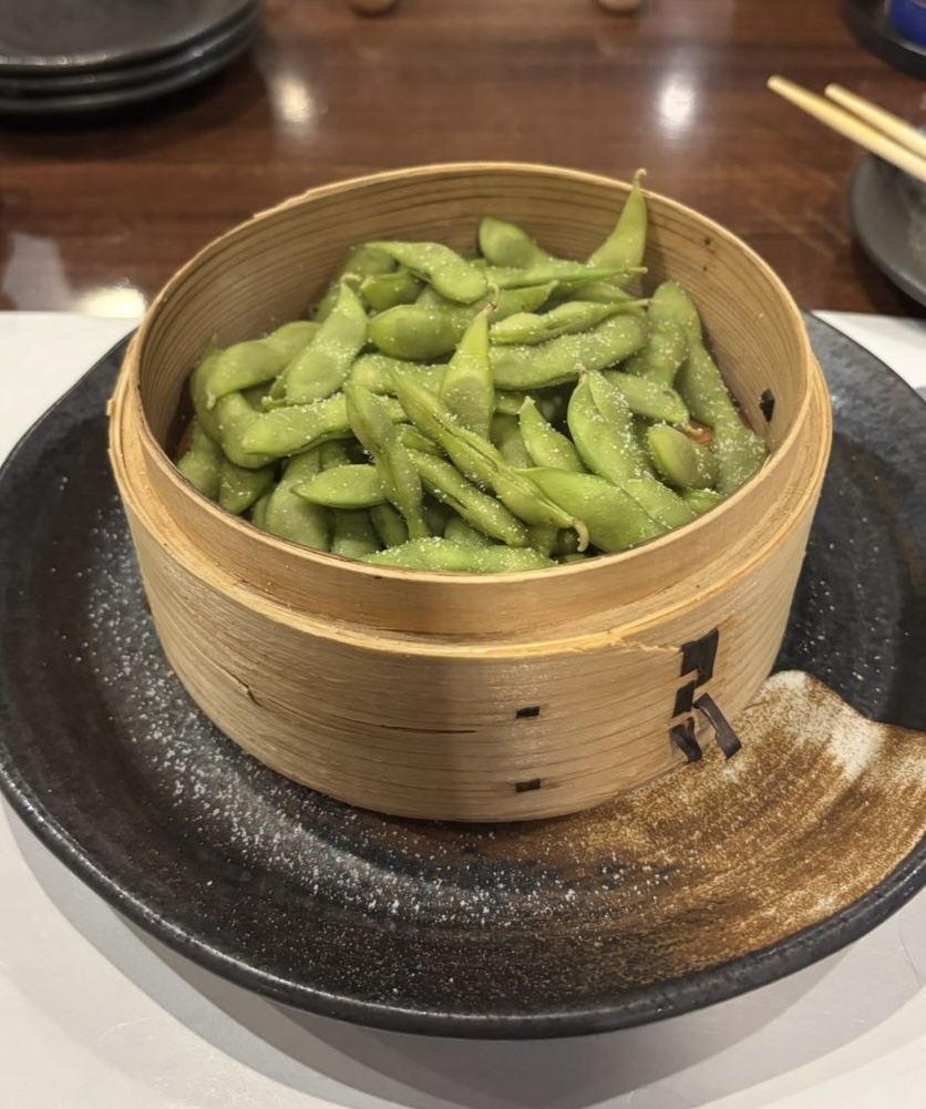 居酒屋よしぶ(豊田市) 茶豆のせいろ蒸し