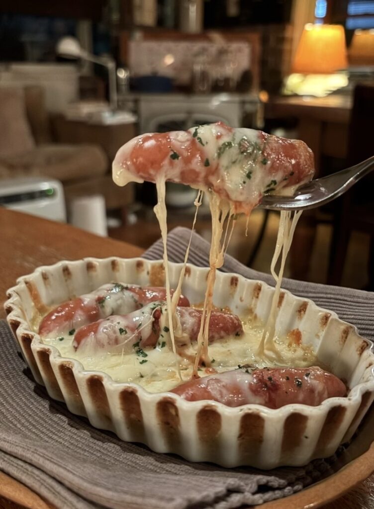 月見や（豊田市）　ウインナーのチーズ焼き