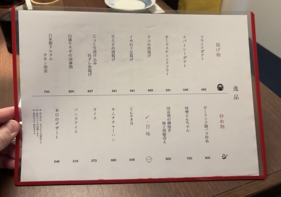 大衆居酒屋 喝采（豊田市）　食事メニュー