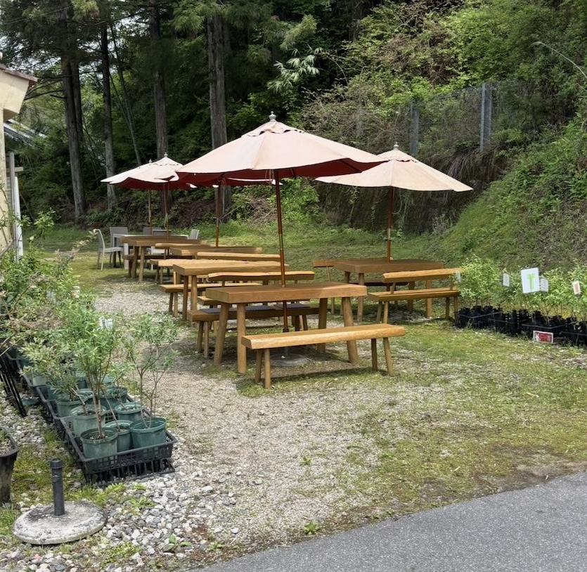 ブルーベリーのこみちのケーキ屋さん マコのお店　テラス席