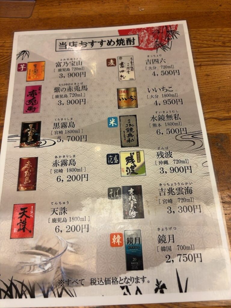 魚処 たく兵衛(豊田市) ドリンクメニュー
