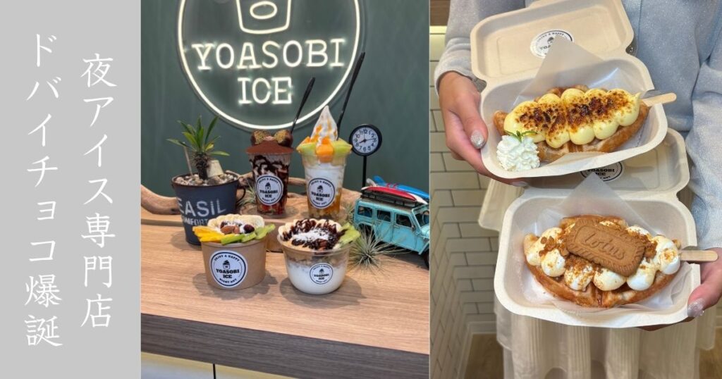 夜遊びアイス豊田陣中店 今流行りのドバイチョコ餅のアイスが食べれる唯一の店！メニューまとめ