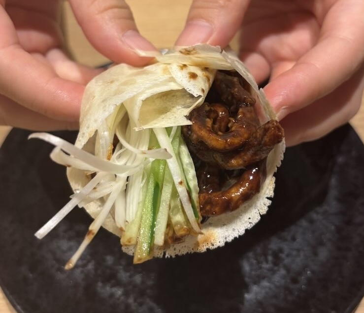 籠香（豊田市）　千切り豚肉の甘味噌炒め