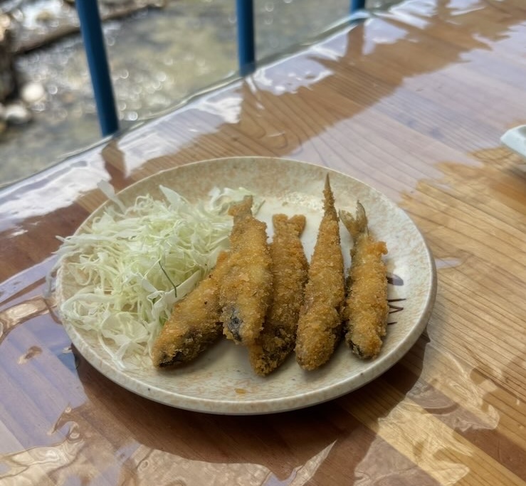 広瀬やな（豊田市）　鮎の子供のフライ