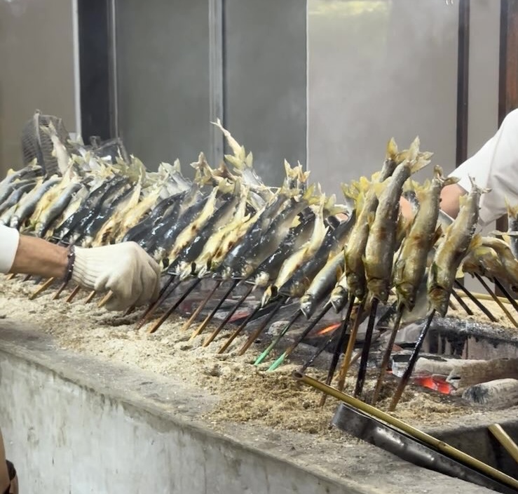 広瀬やな（豊田市）　鮎の塩焼き場