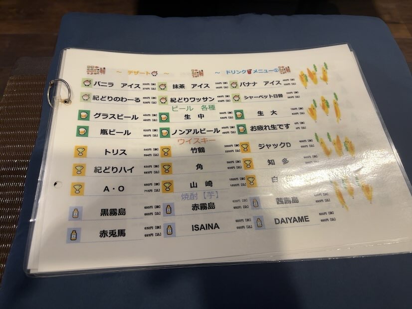 炭火焼鳥 紀どり(豊田市) ドリンクメニュー