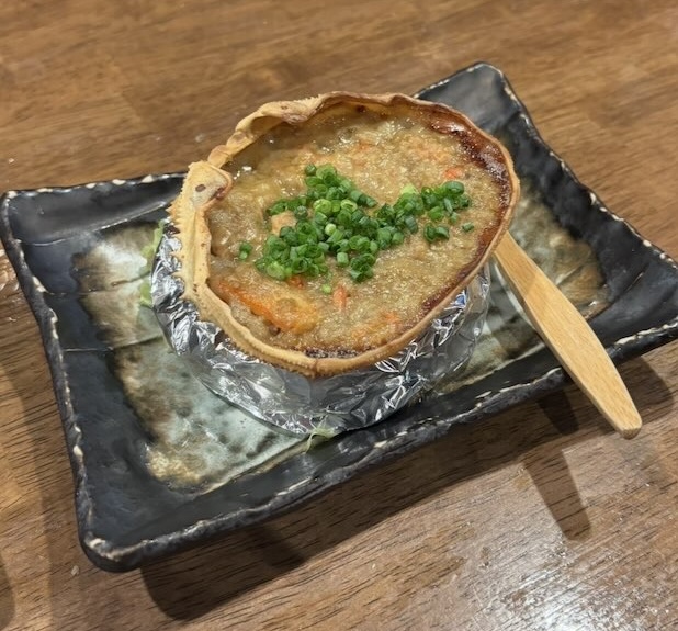 はせ川 本店（豊田市）　カニ味噌の甲羅焼