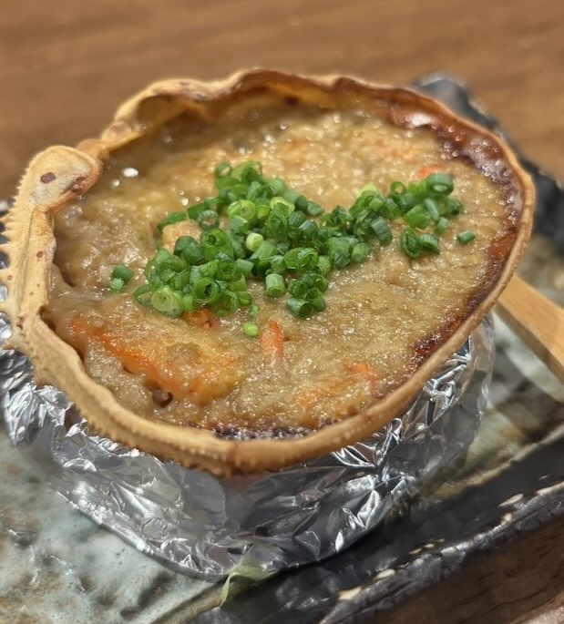 はせ川 本店（豊田市）　カニ味噌の甲羅焼